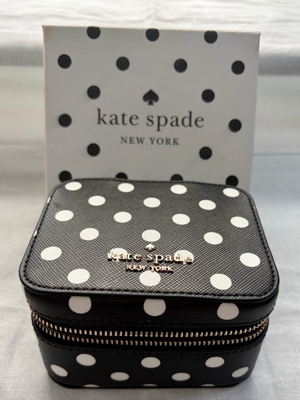 kate spade Black and White Polka Dot Jewelry Case - Retail 149.00 - NIB